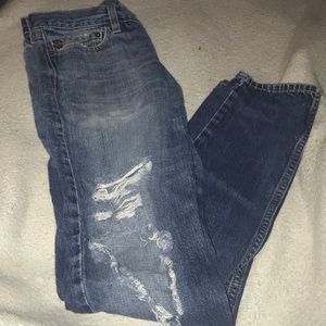 Male Hollister blue ripped jeans